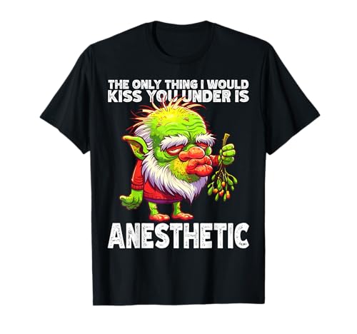 Image of Kiss Me Under The Mistletoe Funny Christmas T-Shirt