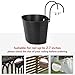 Dahey 3 Pcs Metal Hanging Flower Pots for Railing Fence 10.6 Inch Wall Planters for Indoor Plants Outdoor Countryside Window Flower Holder with Hooks Drainage Holes for Garden Yard Home Decor, Black