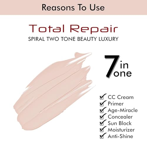 Image of PREMIUM 7 in 1 Total Repair Liquid Foundation | Full Coverage, Oil Free Comes with Primer, Concealer, Moisturizer, CC Cream for Smooth and Radiant Skin | Foundation for Face Makeup (01 - Ivory, 50g) SH-7711