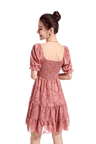 Summer Dresses for Women 2023 Chiffon Floral Prom Dress Smocked Short White Dresses for Graduation4