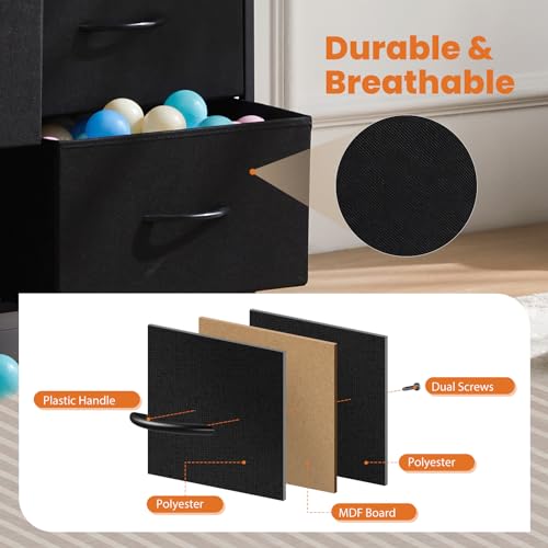 image for Sweetcrispy Dresser, Tall Dresser for Bedroom, Drawer Dresser Organize