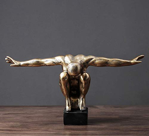 Objet de décoration statues d'athlète pour meuble vide