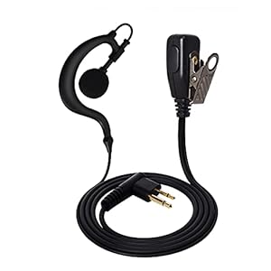 UAYESOK Radio Earpiece G Shape Walkie Talkie Headset with PTT Mic Microphone for Motorola Radio 2 Pin CP040 CP200 DP1400…