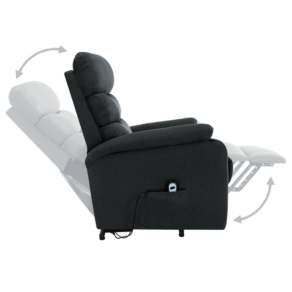 Sillón De Masaje Con Levantamiento Gris Oscuro Tela