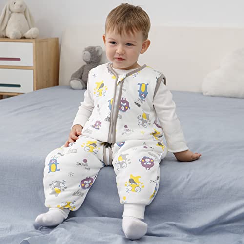 baby winterslaapzak kinderslaapzak 2,5 tog met poten Biologische katoenen slaapzak verschillende maten vanaf de geboorte tot 3 jaar oud(Monster S: 27-32in/6-18maanden) - Afbeelding 4