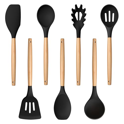 TeamFar 7-Piece Silicone Kitchen Utensils Set