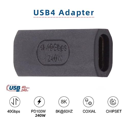 Image of chenyang USB C Connector USB4 Type C Female to Female 240W Power 40Gbps Data 8K Video Extension Connector Adapter