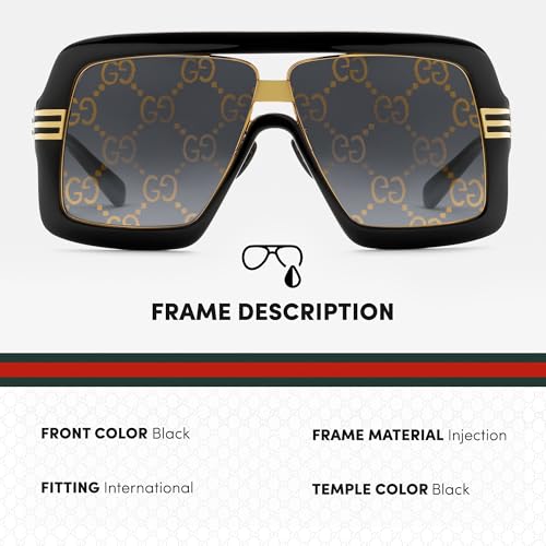 Gucci GG0900S Designer Flat Top Mask Logo Lenses Sunglasses Eyewear with Non-Polarized Lenses - Epitome of Style2