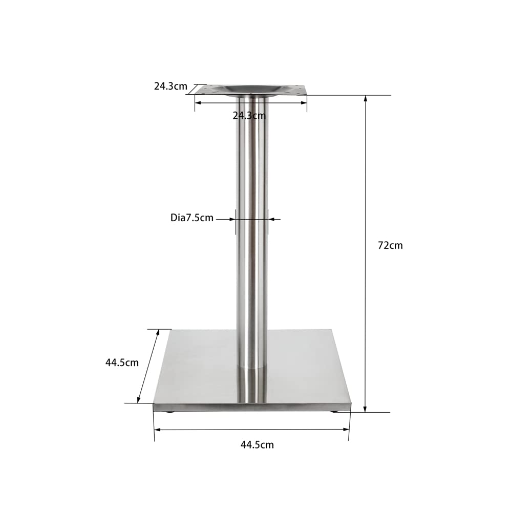 Melko Tischuntergestell Tischgestell 2-teilig Edelstahl 45x45x72 cm Silber