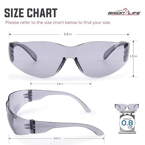 Image of BISON LIFE Assorted Safety Glasses for Men & Women ANSI Z87.1, 6 Pack