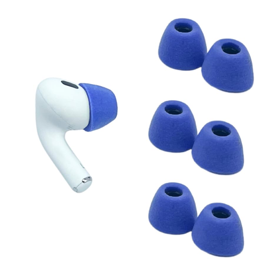 Tapones Airpods Pro Comply TrueGrip azul evitan caídas y mejoran aislamiento de sonido