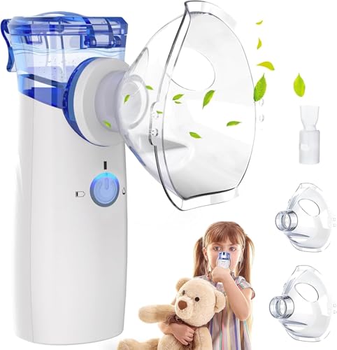 Nebulizer, Portable Nebulizer for Adults and Kids, Rechargeable Nebulizer for Respiratory Problems, Nebulizer/Inhaler for Fast Acting Relief at Home，OTC Spacer02