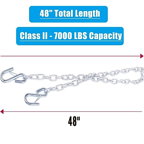 Image of 48 inch Trailer Safety Chain Kit w /Dual 5 /16 inch Hooks 7000 lbs 2 Pack