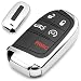 AutoBig Key Case Fob Holder Cover for Jeep Grand Cherokee Renegade Compass Dodge Journey Durango Charger Challenger Chrysler 300 Silver