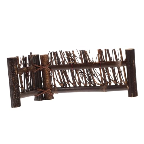 VALICLUD Clôture Décorative en Bambou Tressé Fait Main, Petit Paravent pour Cérémonie du Thé, Couleur Marron, Écran Pliable Deux Volets, Décoration Miniature pour Jardin Zen et Bonsaï