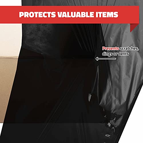 Black Stretch Wrap Industrial Strength Extra Thick 4 Pack 18" 1100 Sqft 80 Gauge (20 Micron) Clear Cling Plastic Pallet Supplies Durable Self-Adhering Packing Moving Heavy Duty Shrink Film Rolls #TOP5