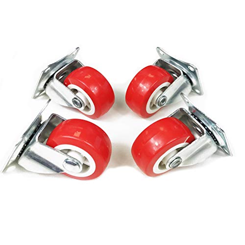 aurstore Basa 4 ruedas para muebles 50 mm, rueda pivotantes sin freno, 40mm, rojo