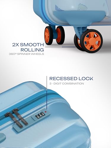 Image of Safari Tazzo 8 Wheels Set of 2 (Cabin + Medium) Trolley Bag, Hard Case Polycarbonate, 360º Wheeling Small Check in Luggage, Suitcase for Travel, Trolley Bags for Travel, Printed