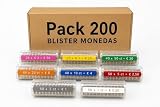 Desk Material  Blister Lot de 200 cartouches Euros et centimes, garde pièces (25 unités par pièce)