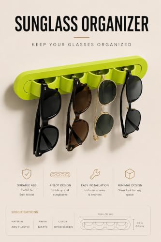 Image of Sunglasses Organizer, Wall Glasses Holder, Acrylic Sunglasses Display, Eyeglass Organizer for Multiple Glasses for Office & Home Decor, Unique Gifts for Husband, Women & Girls