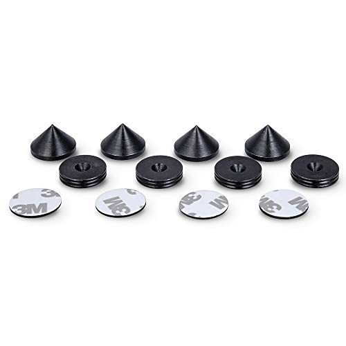Lot 4 Pointes Découplage Haut-parleur Laiton + Coussinets Mousse 3M - Diamètre 20mm, Amélioration Acoustique - 6