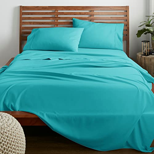 American Home Collection 3 Piece Twin XL Sheet Set - 16-Inch Deep Pocket - College Dorm Bedding - Ultra Soft Microfiber, Breathable, Easy Care, Wrinkle Free - Oeko-Tex Certified (Twin XL, Turquoise)