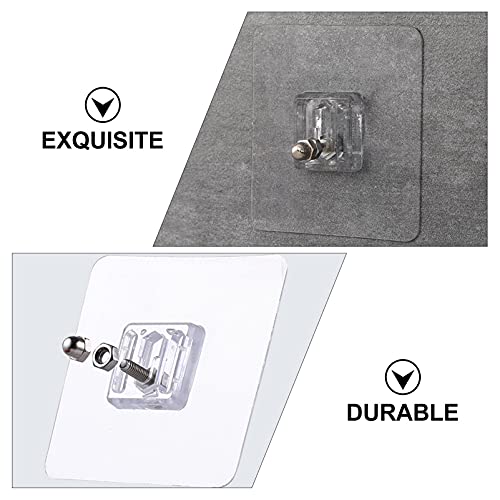 DOITOOL 10 Pcs Unhas Adesivas Ganchos De Parede Claro Parafuso Costura Ganchos Nenhuma Perfuração Pa