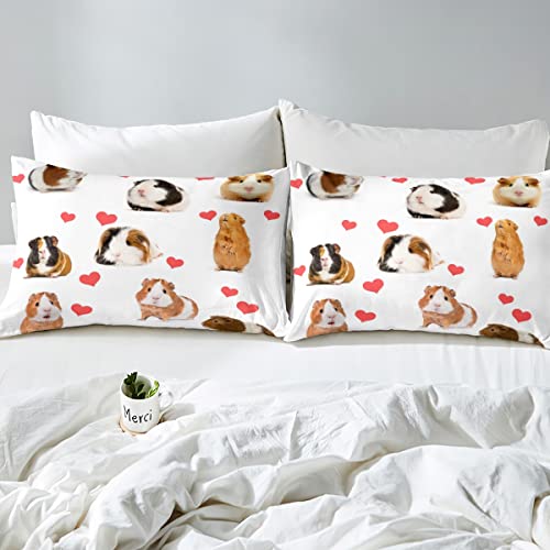 Housse de couette cochon d'inde en microfibre douce pour lit enfant