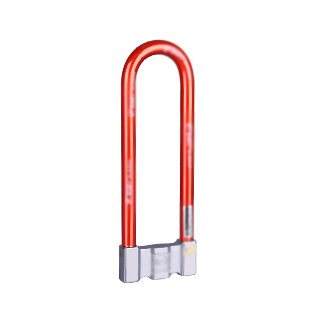 Lucchetto a U, Lucchetto a D ad Alta Sicurezza per Bici, Bici, motociclette, lucchetti a U per Biciclette (Rosso)