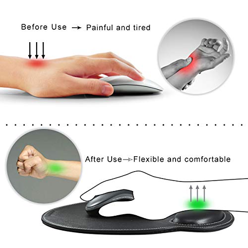 MAIDERN Tappetino per mouse poggiapolsi in pelle