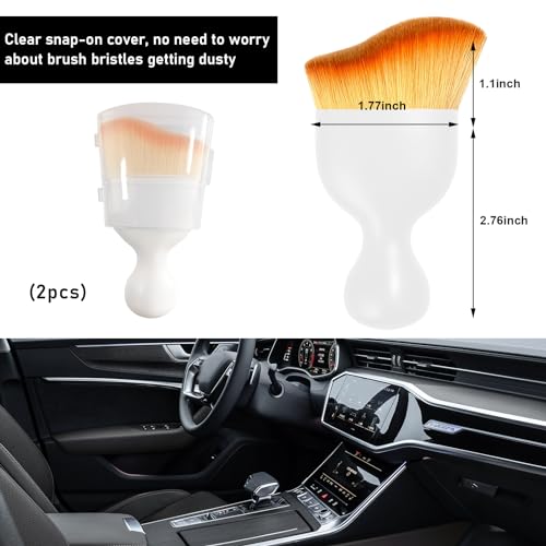 image for Ziciner 2 PCS Car Detailing Brush, Curved Soft Bristles Auto Removal D