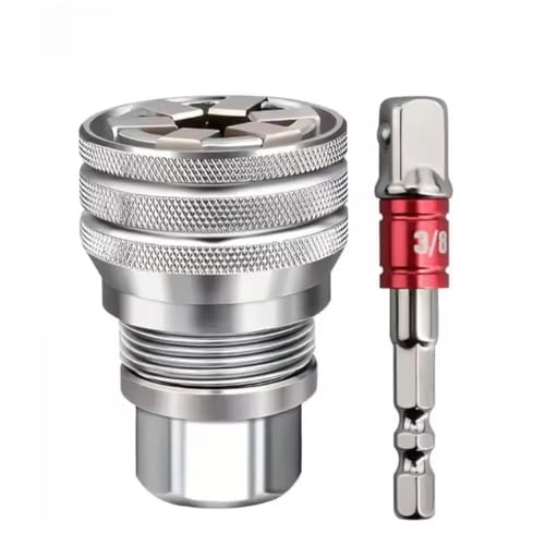 Multi-Function Universal Socket Wrench Tool - Universal Maintenance Tool Adjustable Universal Socket Wrench Universal Socket Tool for 3/8 Drive Ratchet Torque Wrench & Power Drill (Silver)