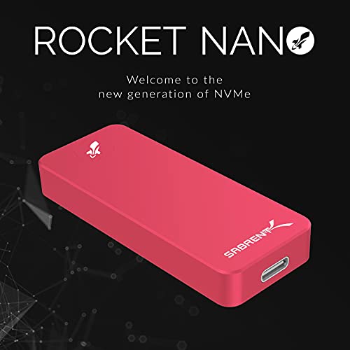 Image of SABRENT 1TB Rocket Nano External Aluminum SSD Up to 1000MB /s (Red) (SB-1TB-NANO-RED)