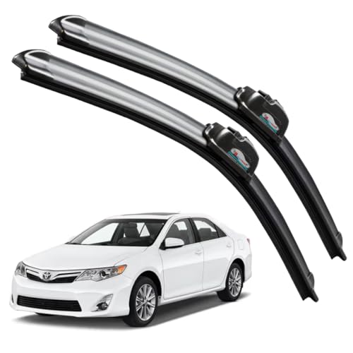 Image of Frameless Rubber Car Wiper Blades Set of 2 Compatible with (Camry Old (2012-2017) (Particular))
