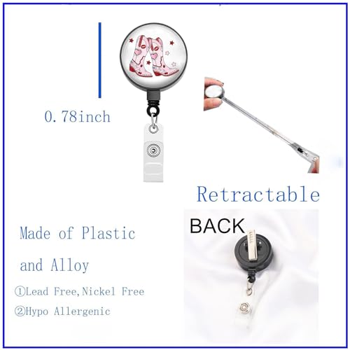 Enrouleur de badge rétractable robuste BEKECH avec clip amovible bottes
