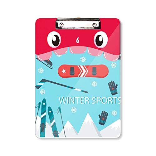 Porte-bloc dessin animé de ski format A4 idéal pour l'école de glisse