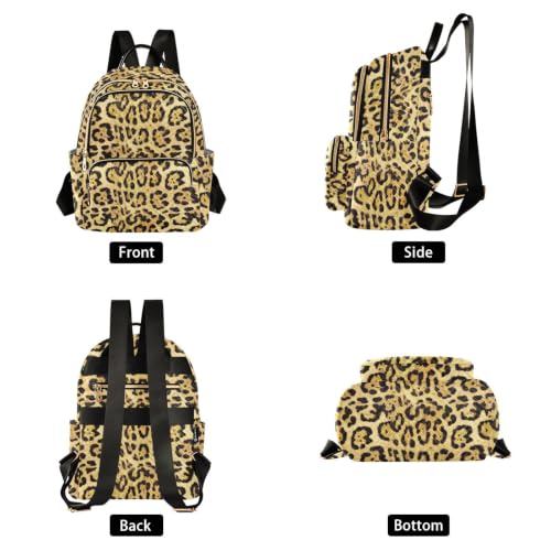 Mochila de leopardo amarillo cálido talla S para mujer 2