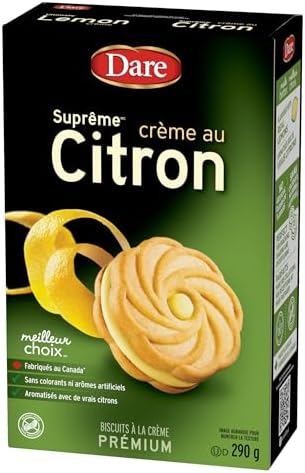 Dare Ultimate Lemon crème - Crunchy Sandwich Cookies with Real Lemon 290g Unit Pack - 5
