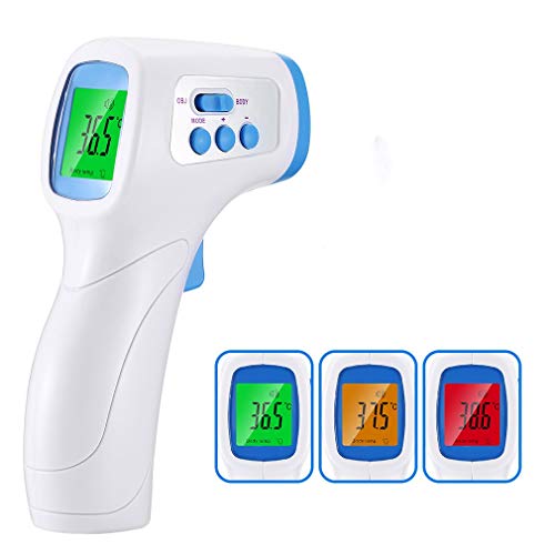 Forehead Thermometer for Adults No-Contact Infrared Forehead Thermometer for Fever, Body Thermometer and Surface Thermometer 2 in 1 Dual Mode Fever Alarm Memory Recall