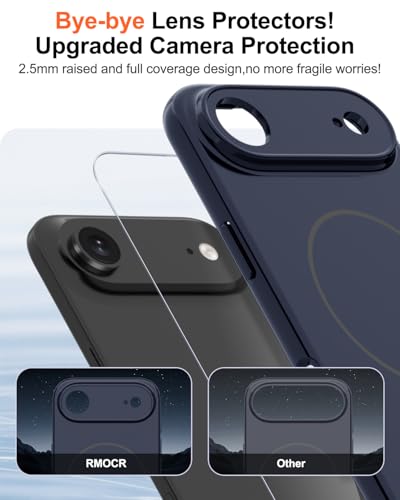 Image of Magnetic for iPhone Air Case,Shockproof Matte Cover,Deep Blue | with Screen Protector,Compatible with MagSafe,Military Grade Drop Protection,Full Camera Protection,Non-Slip Design Case