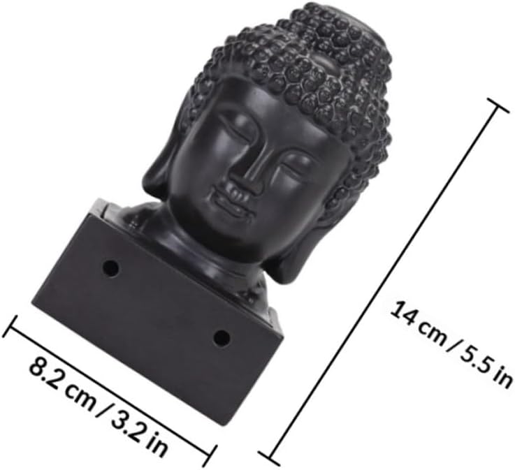Buddha Shape Incense Holder Ceramic Incense Burning Holder Indoor Decorative Censer Base for Home Meditation and Aromatherapy Black
