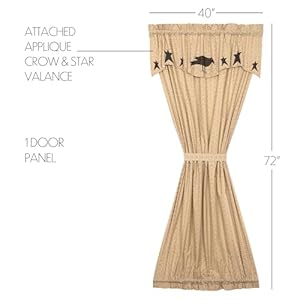 VHC Brands Kettle Grove Door Panel with Attached Crow and Star Valance 72x40 VHC Brands Kettle Grove Door Panel with Attached Crow and Star Valance 72×40