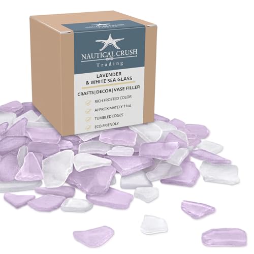 Sea Glass for Crafts – 11oz Purple & White Sea Glass Decor, Tumbled Seaglass, Seaglass for Crafts, Beachglass Decor, Nautical Vase Fillers, Coastal Art Supplies Sea Glass for Crafts – 11oz Purple & White Sea Glass Decor, Tumbled Seaglass, Seaglass for Crafts, Beachglass Decor, Nautical Vase Fillers, Coastal Art Supplies