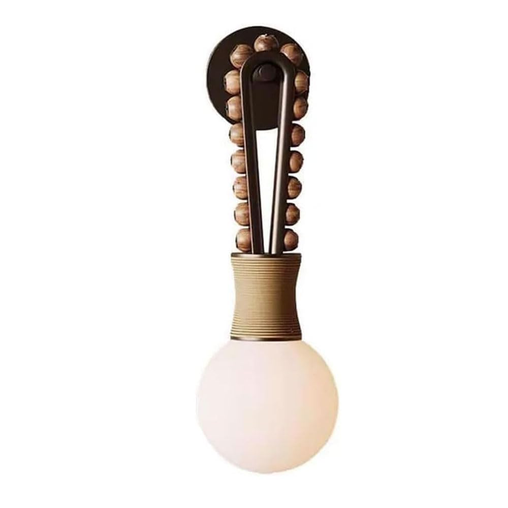 Jishubo Multicolor G9 Light Source Spherical Glass Lampshade Wall Sconce, Vintage Farmhouse Style Metal Wall Light, Hardwired Indoor Wall Lamp, Restaurant Living Room Bedroom Decoration Light Fixtures
