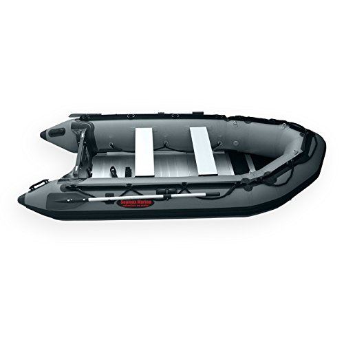 Seamax New Heavy Duty Ocean320 10.5Ft Inflatable Boat With Aluminum Floor, V Bottom (Dark Grey) #TOP2