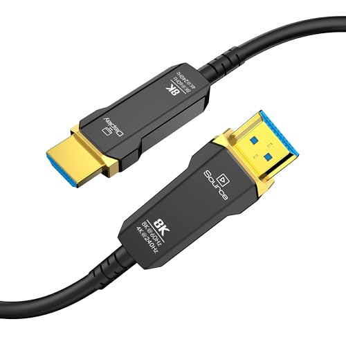 LINKJUN Fiber Optic HDMI 2.1 Cable 10ft, 8K Long Active HDMI Cable, High Speed Fiber HDMI Cord 8K@60Hz 4K@120Hz, Dynamic HDR, eARC, HDCP 2.2&2.3, 3D, for HDTV Monitor Game Laptop Home Theatre - image 1
