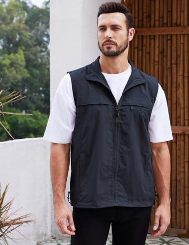 Gihuo Men's Lightweight Quick Dry Outdoor Multi Pockets Fishing Vest3