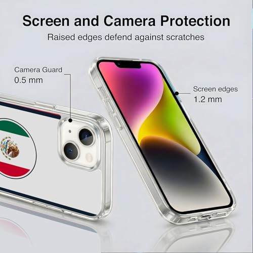 Coque premium Mexique aztèque pour iPhone 14 Plus compatible MagSafe en gel