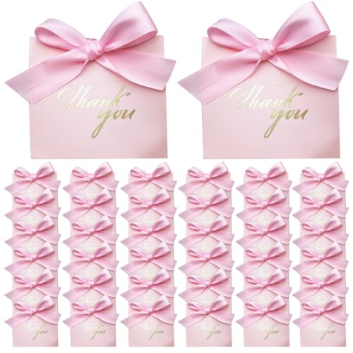 Sac de remerciement en papier pliables avec ruban 50 pcs