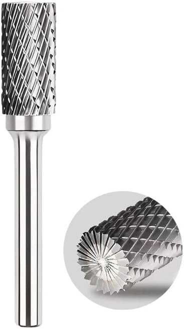 High Speed Drill Bit,Die Grinder Bits Double Rotary Burr Drill Bit,Carbide Die Grinder Bits,Tool Carbide Grinding Head Blacksmith Reduced Shank - to Be Used in Steel, Plastic & Wood Working(A)